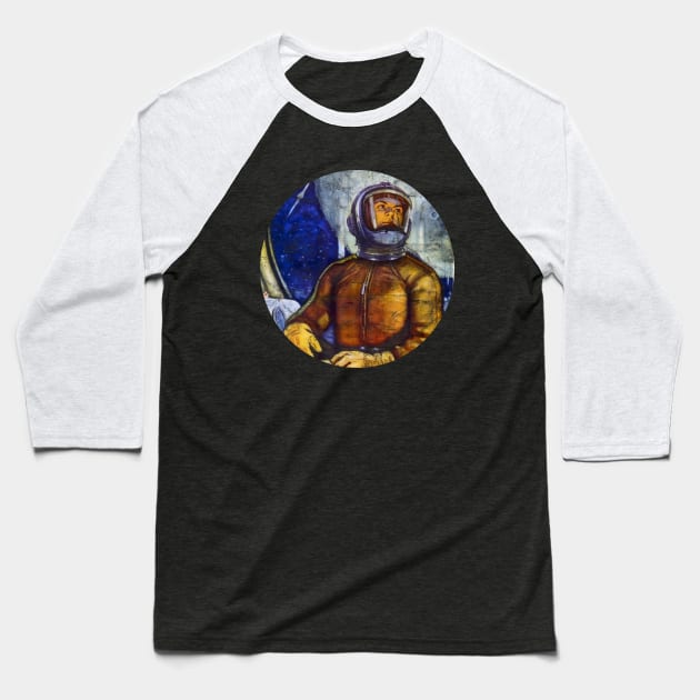 Yuri Gagarin Baseball T-Shirt by Slightly Unhinged